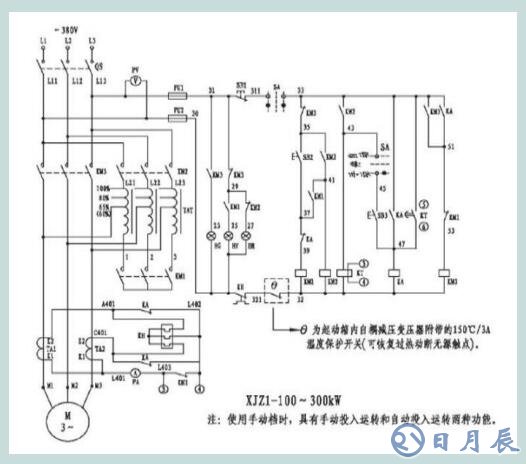 電機自耦降壓啟動接線圖