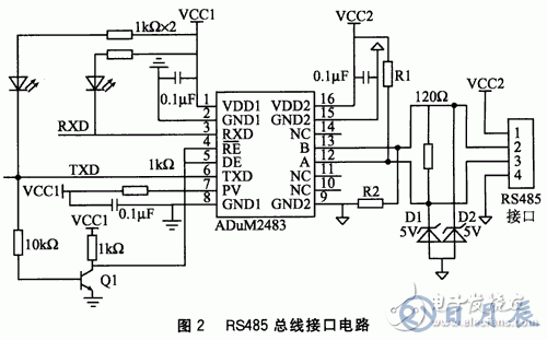 基于采用磁耦隔離和硬件零延時技術的RS485總線節點設計